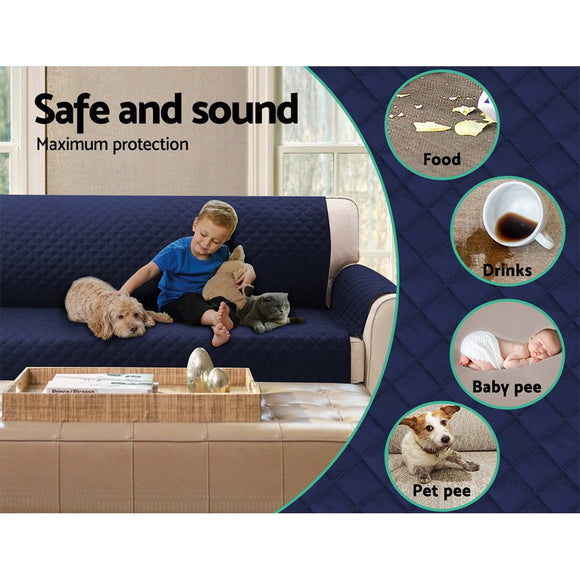 Artiss Sofa Cover Couch Covers 4 Seater 100% Water Resistant Navy - RnR Galore