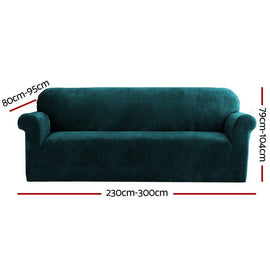 Artiss Sofa Cover Couch Covers 4 Seater Velvet Agate Green - RnR Galore