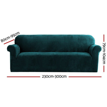 Artiss Sofa Cover Couch Covers 4 Seater Velvet Agate Green - RnR Galore