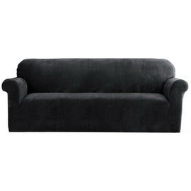 Artiss Sofa Cover Couch Covers 4 Seater Velvet Black - RnR Galore