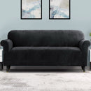 Artiss Sofa Cover Couch Covers 4 Seater Velvet Black - RnR Galore