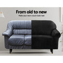 Artiss Sofa Cover Couch Covers 4 Seater Velvet Black - RnR Galore