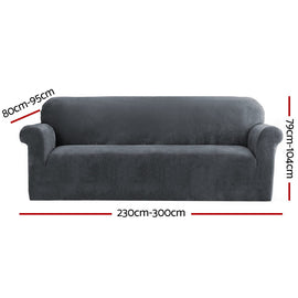 Artiss Sofa Cover Couch Covers 4 Seater Velvet Grey - RnR Galore