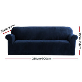 Artiss Sofa Cover Couch Covers 4 Seater Velvet Sapphire - RnR Galore