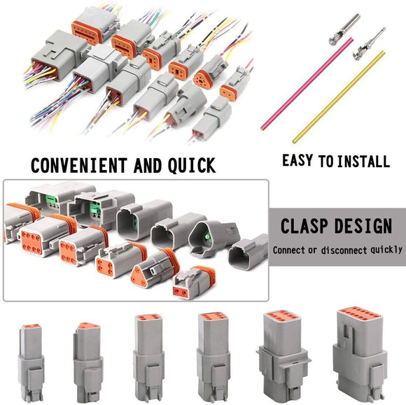 AU 1000 PCS Deutsch DT Connector Kit 14 - 16AWG Stamped Contacts 1100PCS UPGRADE - RnR Galore
