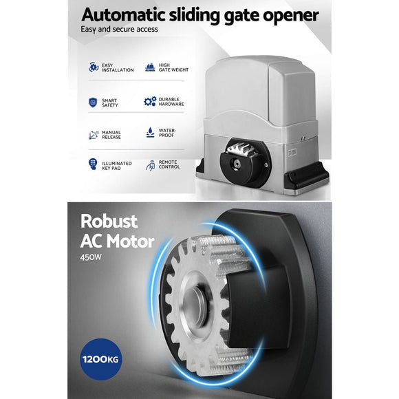 Auto Electric Sliding Gate Opener 1200KG 6M Rails - RnR Galore