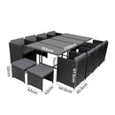 Bali 13PC Outdoor Dining Set - Black - RnR Galore
