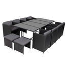 Bali 13PC Outdoor Dining Set - Black - RnR Galore