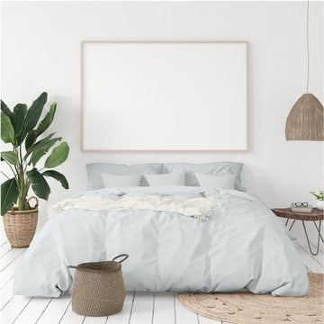 Balmain 1000 Thread Count Hotel Grade Bamboo Cotton Quilt Cover Pillowcases Set - King - Cool Grey - RnR Galore