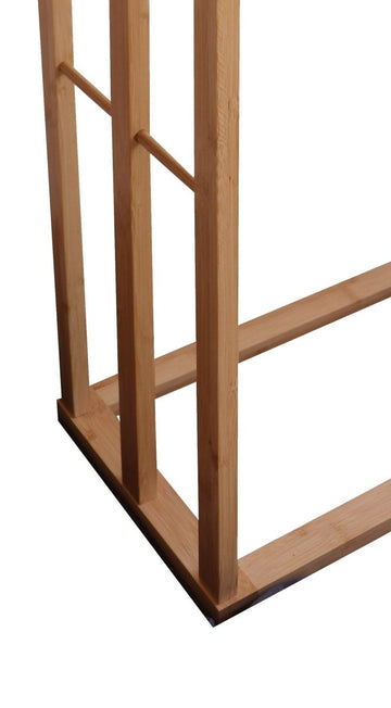 Bamboo Towel Bar Metal Holder Rack 3 - Tier Freestanding for Bathroom and Bedroom - RnR Galore