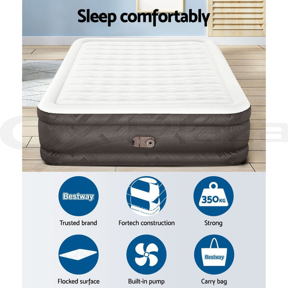 Bestway Air Mattress Queen Inflatable Bed 46cm Airbed Grey - RnR Galore