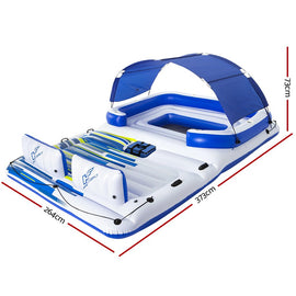 Bestway Pool Float Island Inflatable Lounge 6 - person Seat Canopy - RnR Galore