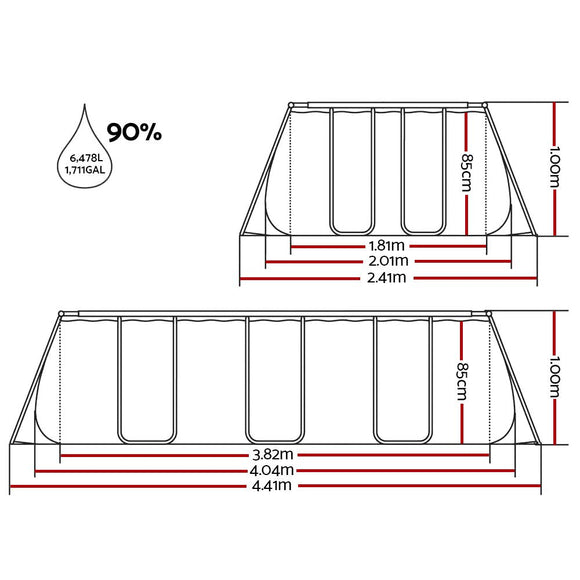 Bestway Swimming Pool 404x201x100cm Steel Frame Above Ground Pools Filter Pump Ladder 6478L - RnR Galore