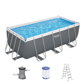 Bestway Swimming Pool 412x201x122cm Steel Frame Above Ground Pools Filter Pump Ladder 8124L - RnR Galore
