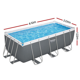 Bestway Swimming Pool 412x201x122cm Steel Frame Above Ground Pools Filter Pump Ladder 8124L - RnR Galore