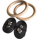 Birch Wood Gymnastic Rings with Adjustable Straps – Strength & Calisthenics Training - RnR Galore