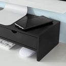Black Monitor Stand Desk Organizer with 2 Drawers - RnR Galore