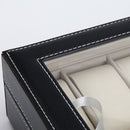 Black PU Leather Watch Organizer Display Storage Box Cases for Men & Women (10 slots) - RnR Galore