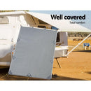 Caravan Privacy Screen Roll Out Awning 2.1x1.8M Sun Shade Pop Top End Wall Grey - RnR Galore