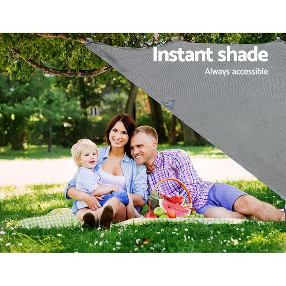 Caravan Privacy Screen Roll Out Awning 4.6x1.95M End Wall Side Sun Shade Grey - RnR Galore