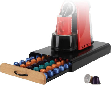 CARLA HOME Coffee Pods Holder Storage Drawer Compatible with 60 Nespresso Pods for Kitchen Storage & Organisation (Natural) - RnR Galore