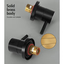 Cefito Basin Twin Tap Wall Round Brass Faucet Shower Bathtub Black - RnR Galore