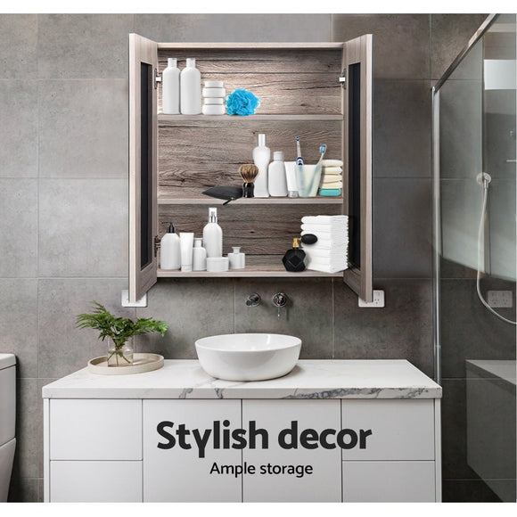 Cefito Bathroom Mirror Cabinet 600x720mm Oak - RnR Galore