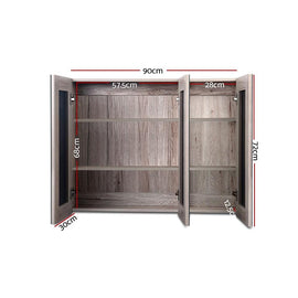 Cefito Bathroom Mirror Cabinet 900x720mm Oak - RnR Galore