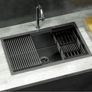 Cefito Kitchen Sink 70X45CM Stainless Steel Single Bowl Drain Rack Basket Black - RnR Galore
