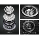 Cefito Stone Kitchen Sink 860X500MM Granite Under/Topmount Basin Bowl Laundry Black - RnR Galore