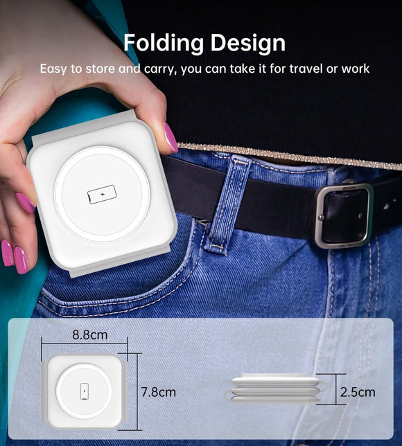 CHOETECH T588 - F - WH 3 - in - 1 Foldable Fast Wireless Charger for Phone/Watch/Earphone - RnR Galore