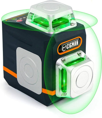 CIGMAN CM720 Laser Level Self Leveling 2 x 360° Green Cross Line Rechargeable - RnR Galore