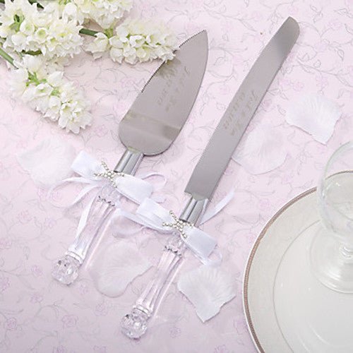 Cutting Cake Knife and Silver Blade Cake Server Set Wedding Anniversary Engagement Birthday Party Gift Boxed - RnR Galore