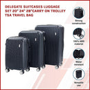 Delegate Suitcases Luggage Set 20" 24" 28"Carry On Trolley TSA Travel Bag - RnR Galore