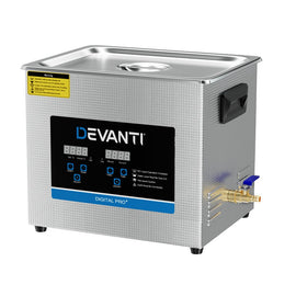 Devanti 10L Ultrasonic Cleaner Heater Cleaning Machine Timer Industrial 240W - RnR Galore
