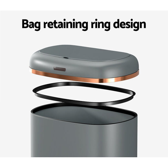 Devanti 38L Motion Sensor Bin Rubbish Automatic Grey - RnR Galore