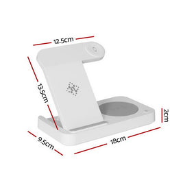 Devanti 4 - in - 1 Wireless Charger Dock Fast Charging for Phone White - RnR Galore