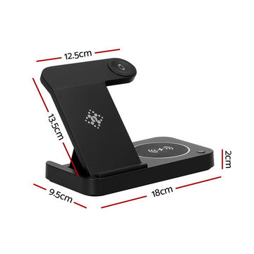 Devanti 4 - in - 1 Wireless Charger Station Fast Charging for Phone Black - RnR Galore