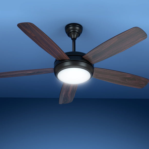 Devanti 52'' Ceiling Fan AC Motor 5 Blades w/Light - Dark Wood - RnR Galore