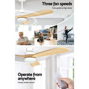 Devanti 52'' Ceiling Fan AC Motor LED Light Remote - Light Wood - RnR Galore
