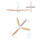 Devanti 52'' Ceiling Fan AC Motor w/Light w/Remote - Light Wood - RnR Galore