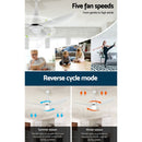 Devanti 52'' Ceiling Fan DC Motor LED Light Remote Control - White - RnR Galore