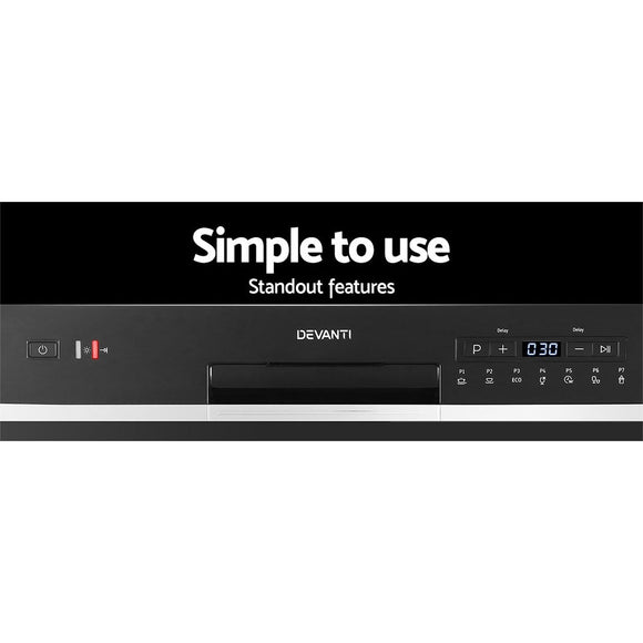 Devanti 6 Place Settings Benchtop Dishwasher Black - RnR Galore