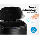 Devanti 68L Motion Sensor Bin Rubbish Automatic Black - RnR Galore