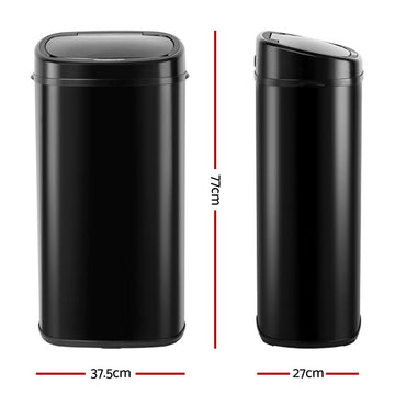 Devanti 68L Motion Sensor Bin Rubbish Automatic Black - RnR Galore