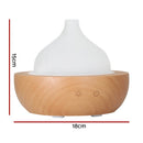 Devanti Aroma Aromatherapy Diffuser LED Oil Ultrasonic Air Humidifier Glass Wood - RnR Galore
