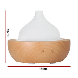Devanti Aroma Aromatherapy Diffuser LED Oil Ultrasonic Air Humidifier Glass Wood - RnR Galore