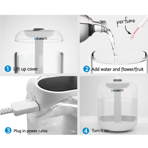 Devanti Aroma Diffuser Aromatherapy Humidifier 1L - RnR Galore