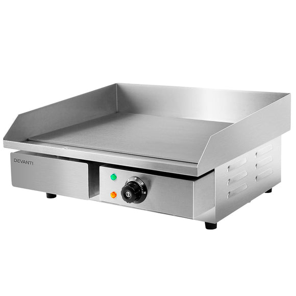 Devanti Commercial Electric Griddle 55cm BBQ Grill Plate 3000W - RnR Galore