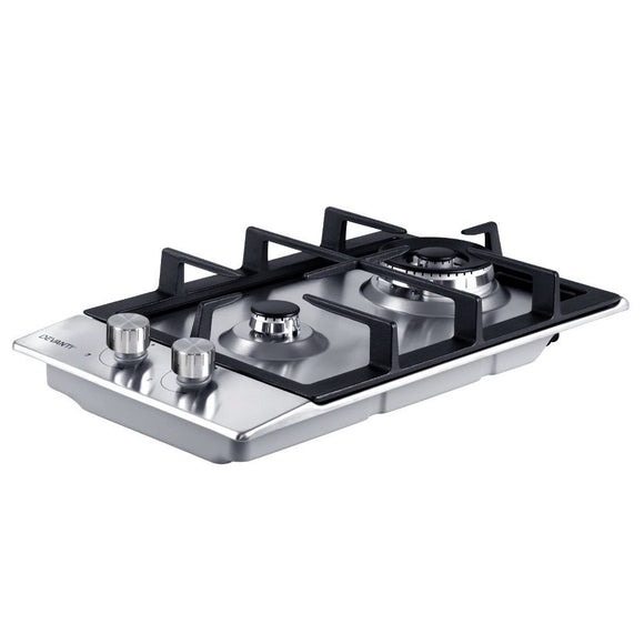 Devanti Gas Cooktop 30cm 2 Burner Silvir - RnR Galore